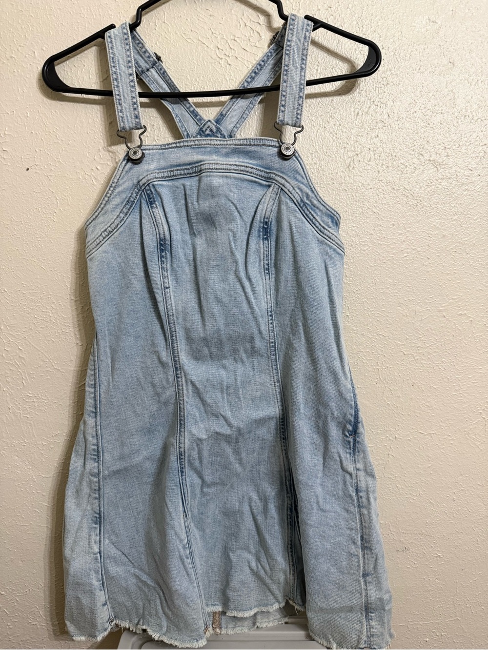 American Eagle Outfitters Light Blue Denim Pinafore Dress